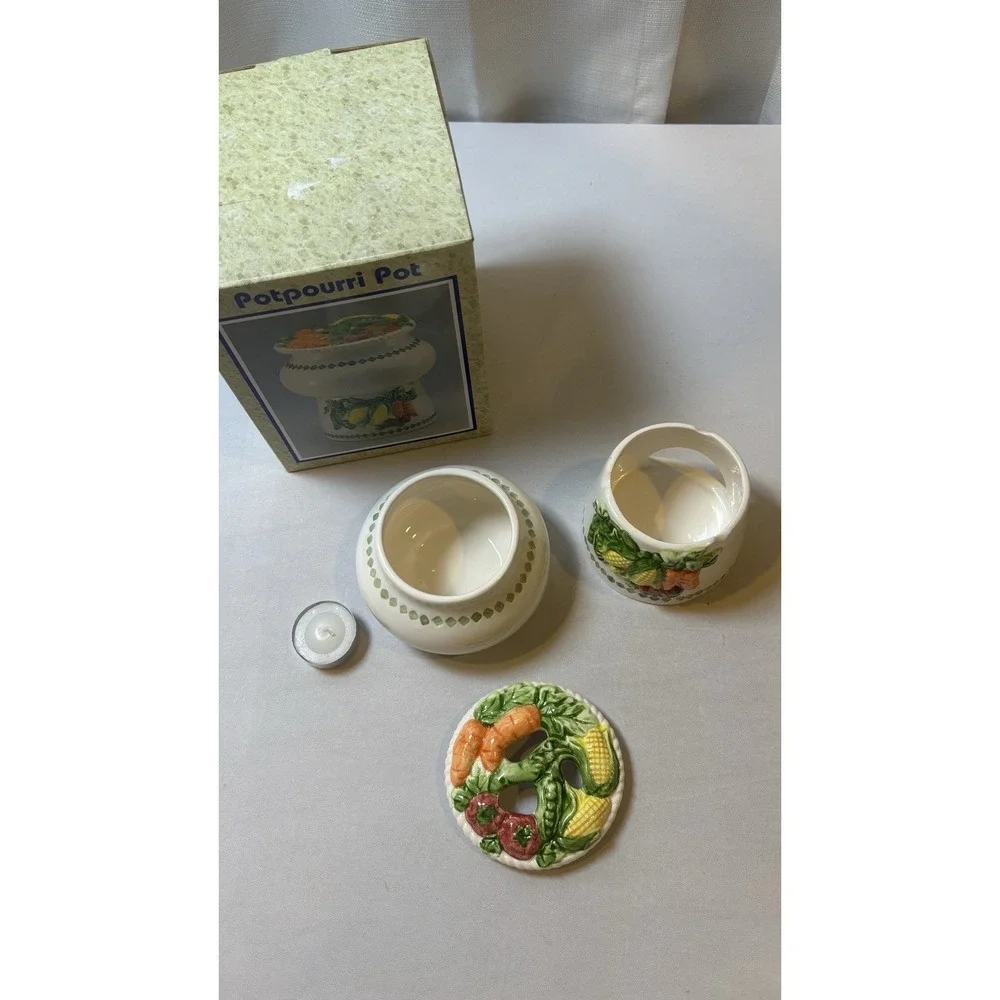 NOS VTG Potpourri Simmer Pot Home Fragrance Tea light Vegetable Country Walmart